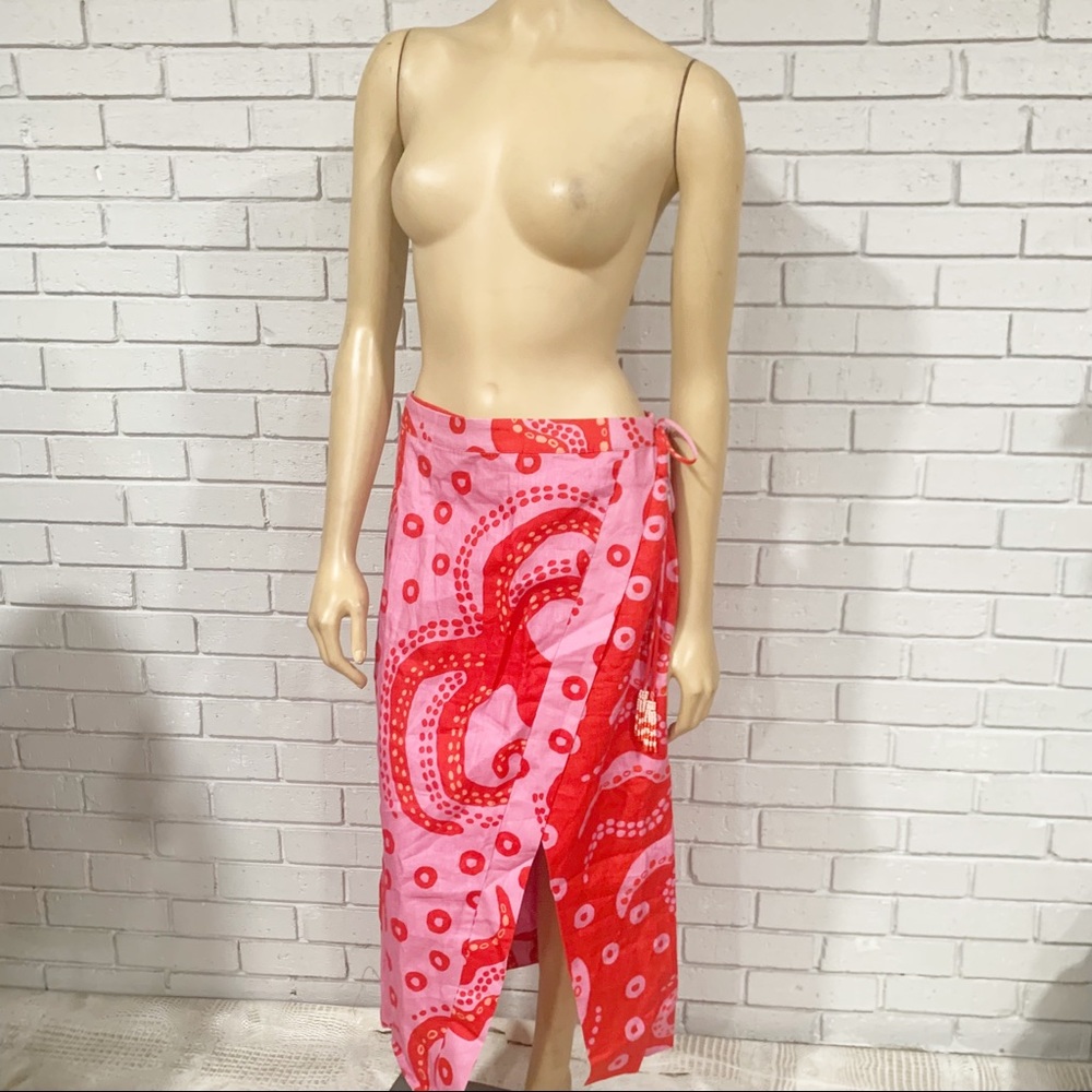 Farm Rio Women’s Octocool octopus Wrap Skirt size M NWT